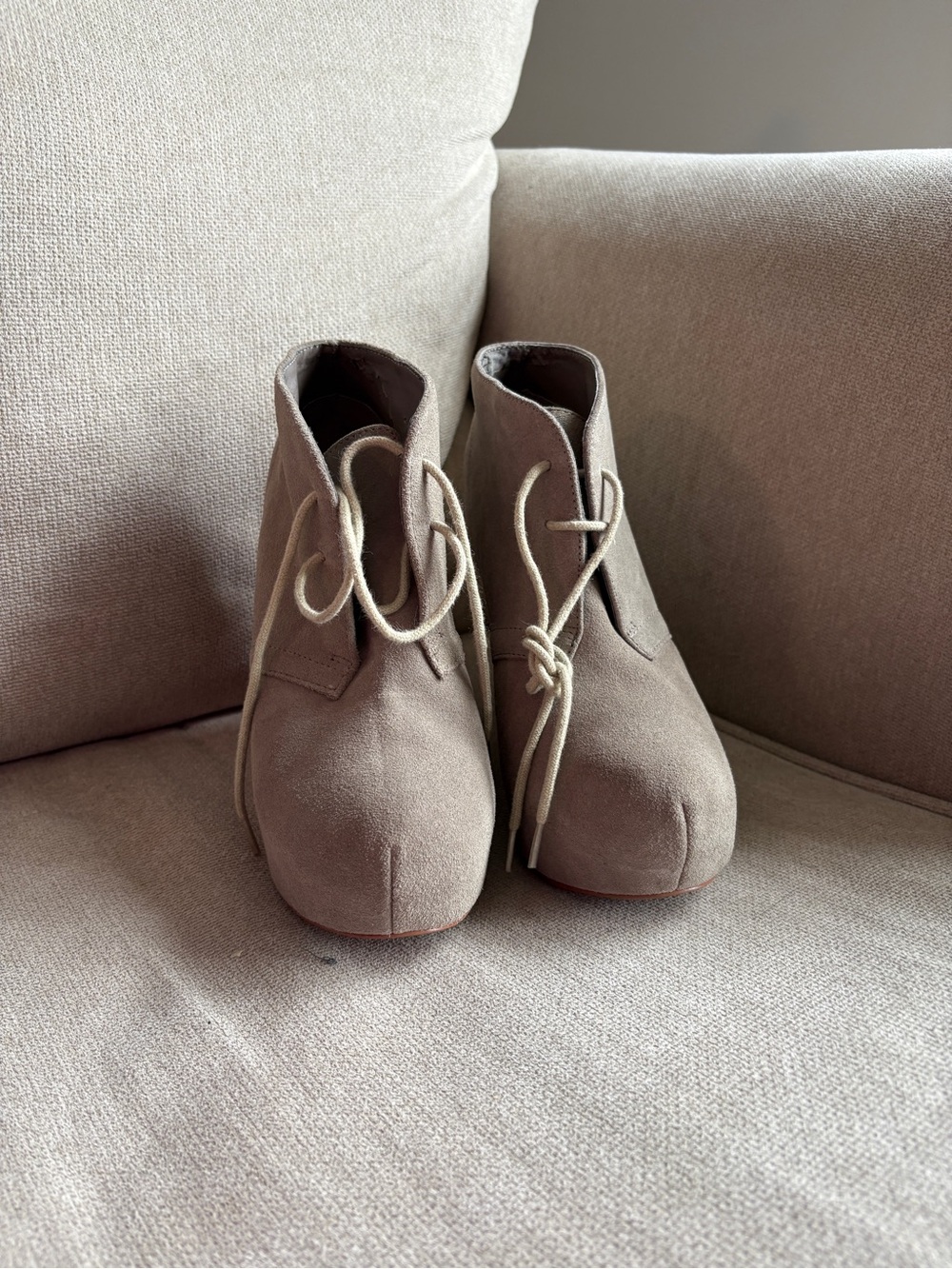 Steve Madden Gray Suede Wedge Boots | 2010s Tumblr Style - Picture 2 of 6